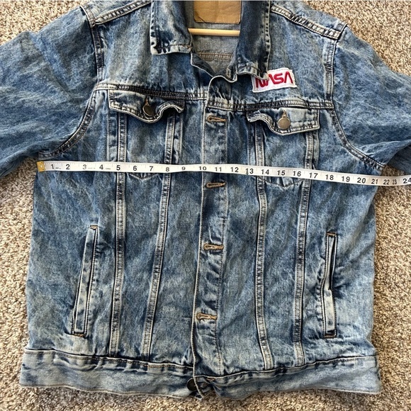 Rue21 NASA Blue Denim Jean Jacket Casual Fall XL - Picture 5 of 6